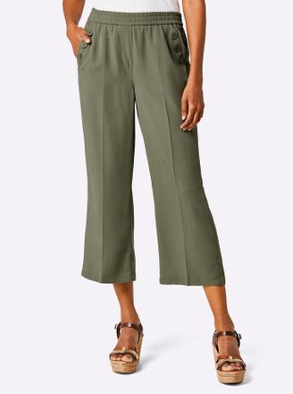 Stehmann Culotte STEHMANN, Damen, Gr. 18, Kurzgr&ouml;ssen, gr&uuml;n (khaki), 100% Lyocell, unifarben, 7/8-L&auml;nge, Hosen Culotte