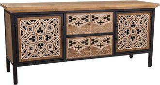 Wanderlust Deco Aparador De Madera Marr&oacute;n 120x35x54