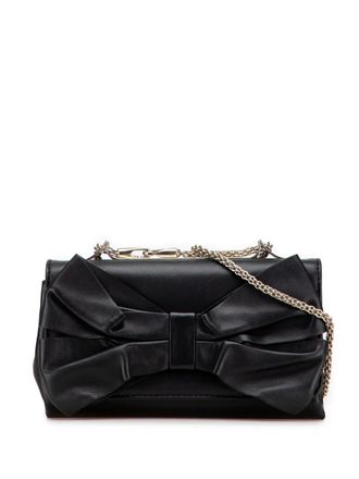 Valentino Garavani 2000-2017 Flow Flap Clutch On Chain leren crossbodytas - Zwart