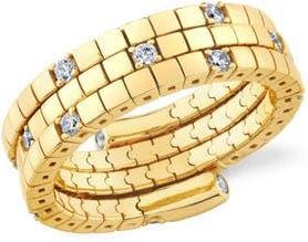 Crislu Pure Flex Three Row Cubic Zirconia Ring in 18Kt Yellow Gold /Clear Stone at Nordstrom, Size Medium