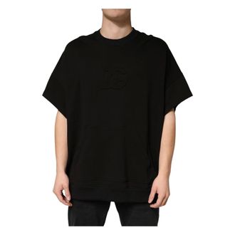 Dolce & Gabbana T-Shirts, male, Black, Size: L Crewneck T-Shirt