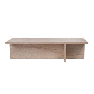 Calicosy Mesa de centro con base asimetrica l120 cm - travertino