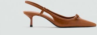 Mango Scarpe tacco punta fiocco cognac - Donna - 35 - MANGO