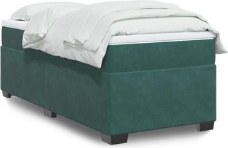 vidaXL Vidaxl - Cama Box Spring Con Colch&oacute;n Terciopelo Verde Oscuro 100x200 Cm