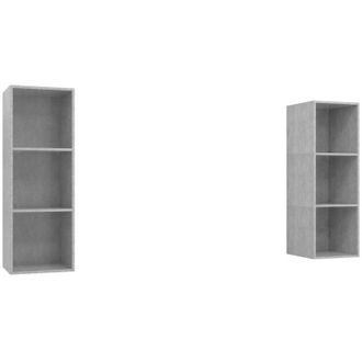 vidaXL Vidaxl - Muebles De Sal&oacute;n De Pared 2 Pzs Madera Ingenier&iacute;a Gris Hormig&oacute;n