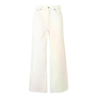 Ralph Lauren Wide Jeans, female, White, Size: 3XS Woven Wide-Leg Pants