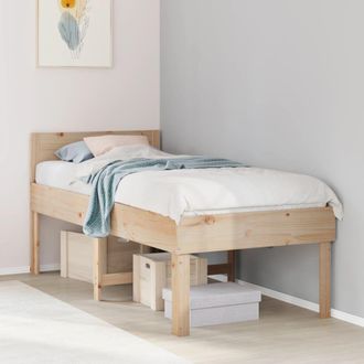 Berkfield Home Bed Frame without Mattress 90x190 cm Single Solid Wood Pine in Brown