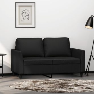 vidaXL Sof&aacute; De 2 Plazas De Cuero Sint&eacute;tico Negro 120 Cm Vidaxl