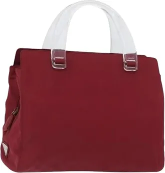 Prada Pre-owned Handbags, female, Red, Size: ONE SIZE Pre-owned Vintage Nylon Handbag