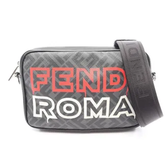 Fendi Black Gray Multi-Color Coated Canvas Leather Handbag Shoulder Bag (Pre-Owned)