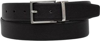 Emporio Armani Omkeerbare Saffiano Leren Riem - Heren - Riemen - Zwart - ONE Size - Leer - Accessoires