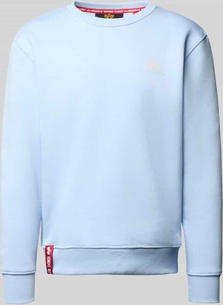 Alpha Industries Alpha Industries Sweatshirt mit gerippten Abschlüssen in Hellblau, Größe XXXL