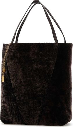 Chlo&eacute; Womens Spin Tote Brown Shearling