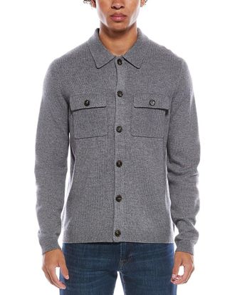 Amicale Cashmere Button Front Wool & Cashmere-Blend Shirt