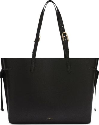 Furla Ava grote leren shopper - Zwart