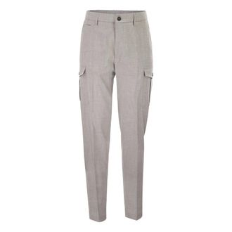 PESERICO Broeken, Heren, Grijs, S, Katoen, Tailored Cargo Broeken