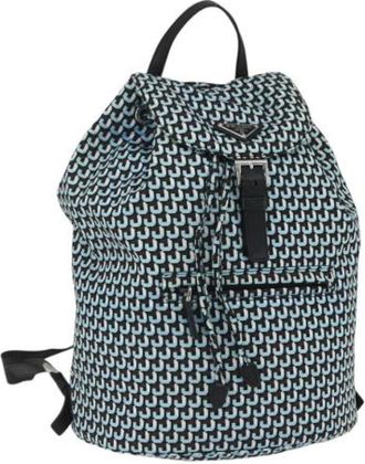 Prada Pre-owned Backpacks, female, Blue, Size: ONE SIZE Pre-owned Vintage Nylon Backpack