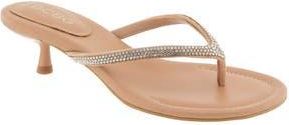BCBGeneration Iefan Kitten Heel Thong Sandal in Tan/Rhinestone at Nordstrom Rack, Size 8.5