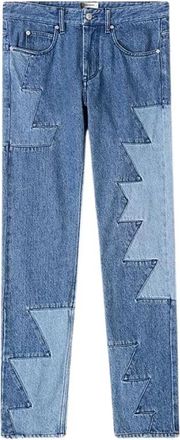 Isabel Marant Straight Cut Patchwork Jeans - Heren - Regular Fit Jeans - Blauw - W30 - Katoen - Jeans