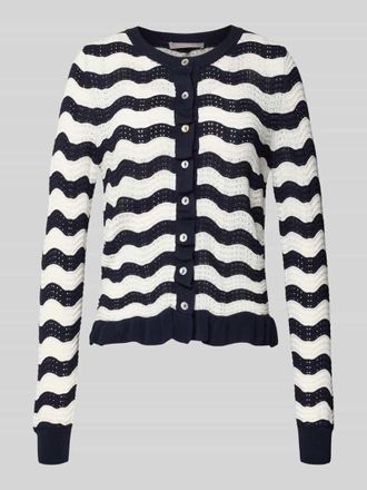 Christian Berg Strickjacke mit Rundhalsausschnitt und Knopfleiste in Marine, Gr&ouml;&szlig;e 34