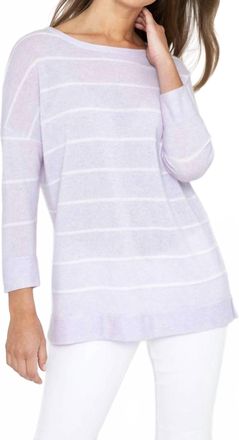Kinross Cashmere Breton Stripe Sweater In Dune/bianco