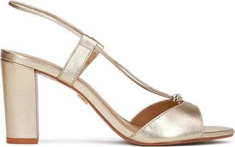 Kazar Dames gouden sandalen - Dames - Sandalen met hakken - Geel - 36 EU - Leer - Schoenen