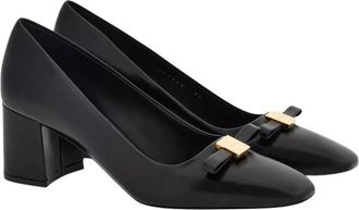 Ferragamo Myra Bow Block Heel Pumps, Size 5.5 C