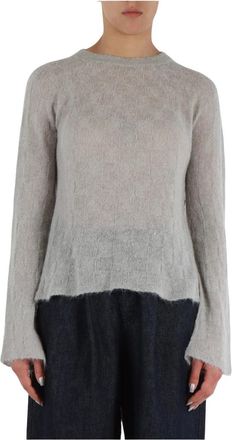 Emporio Armani Alpaca Trui met Ronde Hals - Dames - Ronde hals truien - Grijs - M - Truien & Vesten