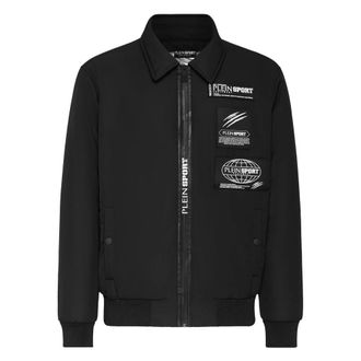 Plein Sport Jassen, Heren, Zwart, XS, Polyester, Bomber Global Express Edition