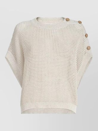 Brunello Cucinelli short sleeve round neck knit top