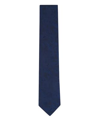 Canali paisley-pattern silk tie - Blue
