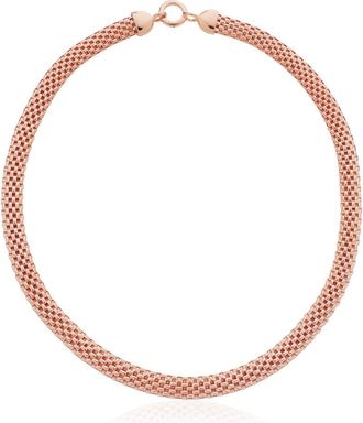 Monica Vinader Rose Gold Heirloom Woven Chain Necklace