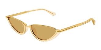 Bottega Veneta BV1346S 003 Womens Sunglasses Gold Size 56