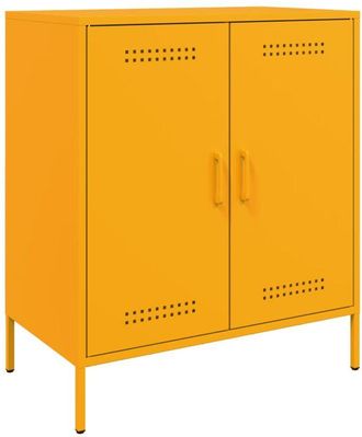 vidaXL Aparador de acero amarillo mostaza 68x39x79 cm Vidaxl