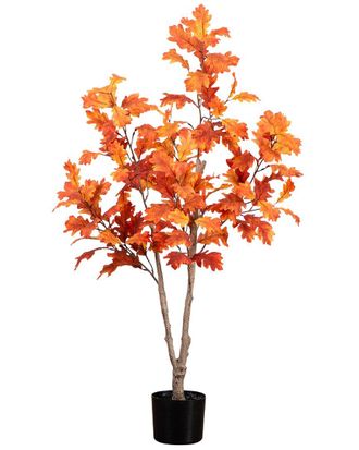 Nearly Natural 4Ft Autumn Oak Artificial Fall Tree
