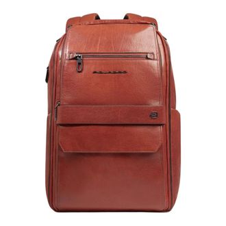 Piquadro Customizable Leather Travel Backpack - male - Piquadro - Backpacks - Brown - ONE SIZE - Bags