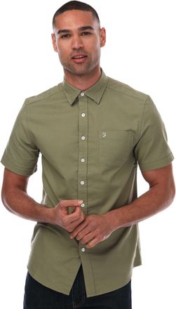 Farah Mens Farah Drayton Short Sleeve Shirt in olive