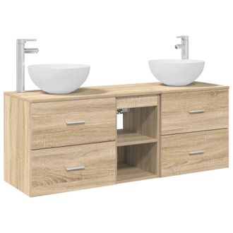 vidaXL Juego De Muebles De Ba&ntilde;o 3 Uds. Roble Sonoma 49,5 X 35 X 63 Cm Vidaxl