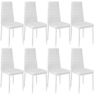 TecTake Dining Chairs Thomas Set Of 8 - White | Size: 8 Pack
