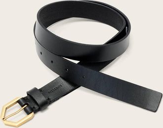 AllSaints Leather Amara Leather Waist Belt, Size: XS