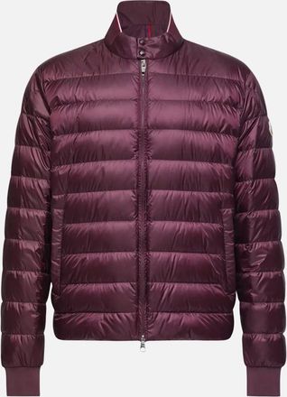 Moncler Mens Rigel Biker Jacket Burgundy - Red - Size: Regular/44