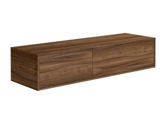 Vente-Unique Mueble de ba&ntilde;o flotante color natural oscuro - 150 cm - ISAURE