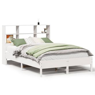 Berkfield Home Bookcase Bed without Mattress White 160x200cm Solid Wood Pine | Size: 160x200 cm
