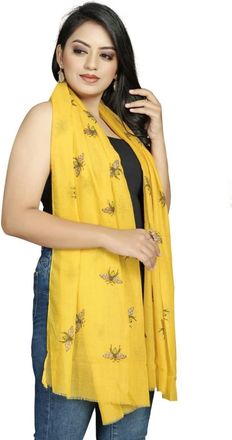 Generic Glitter Bumble Bees Scarf Wraps Shawl Soft Scarf Lightweight by UK SCARFS & SHAWLS (Mustard)