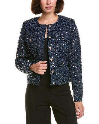 Karl Lagerfeld Karl Lagerfeld Collarless Sequin Jacket