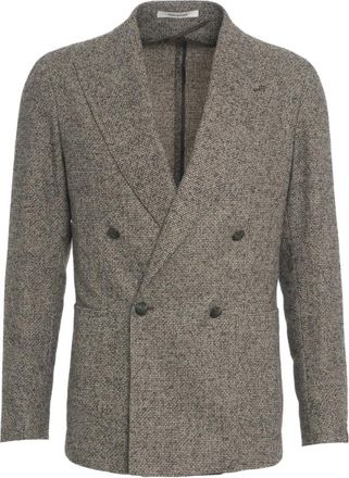Tagliatore Double-breasted Blazer - Heren - Blazers - Bruin - XL - Wol - Jassen