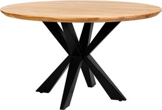 Wanderlust Deco Mesa de comedor redonda borde suizo de madera de acacia d130x77