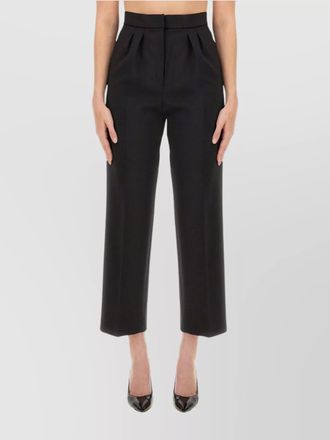Max Mara cropped trousers with pleated front design