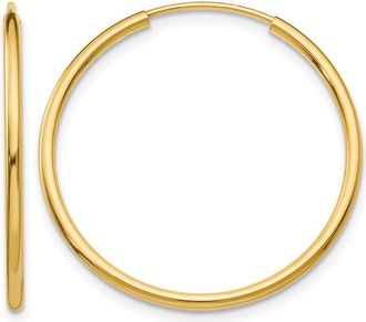 Diamond2Deal 10k Gold 1.5mm Round Endless Hoop Earrings