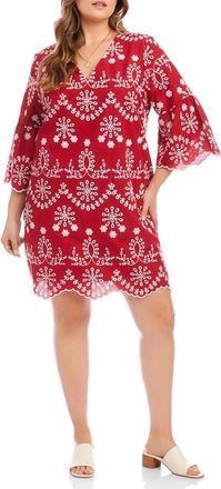 Karen Kane Embroidered Flare Sleeve Minidress at Nordstrom, Size 1 X
